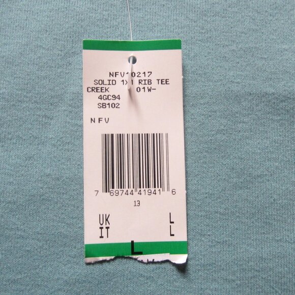 NWT - ANNE KLEIN SPORT Women's Rib Tee Top Size L, 3/4 Sleeve, Boat Neck, Creek - Picture 6 of 8